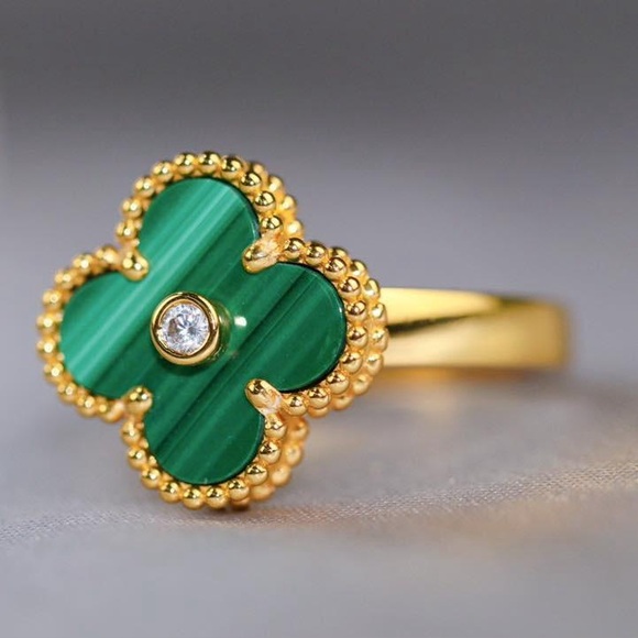 no brand Jewelry - Alhambra Malachite Inspired Clover Ring